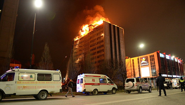 В Грозном ликвидирован пожар в 12-этажном жилом доме